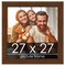 Square Simple Brown Picture Frame - UV Acrylic, Foam Board Backing, Hanging Hardware